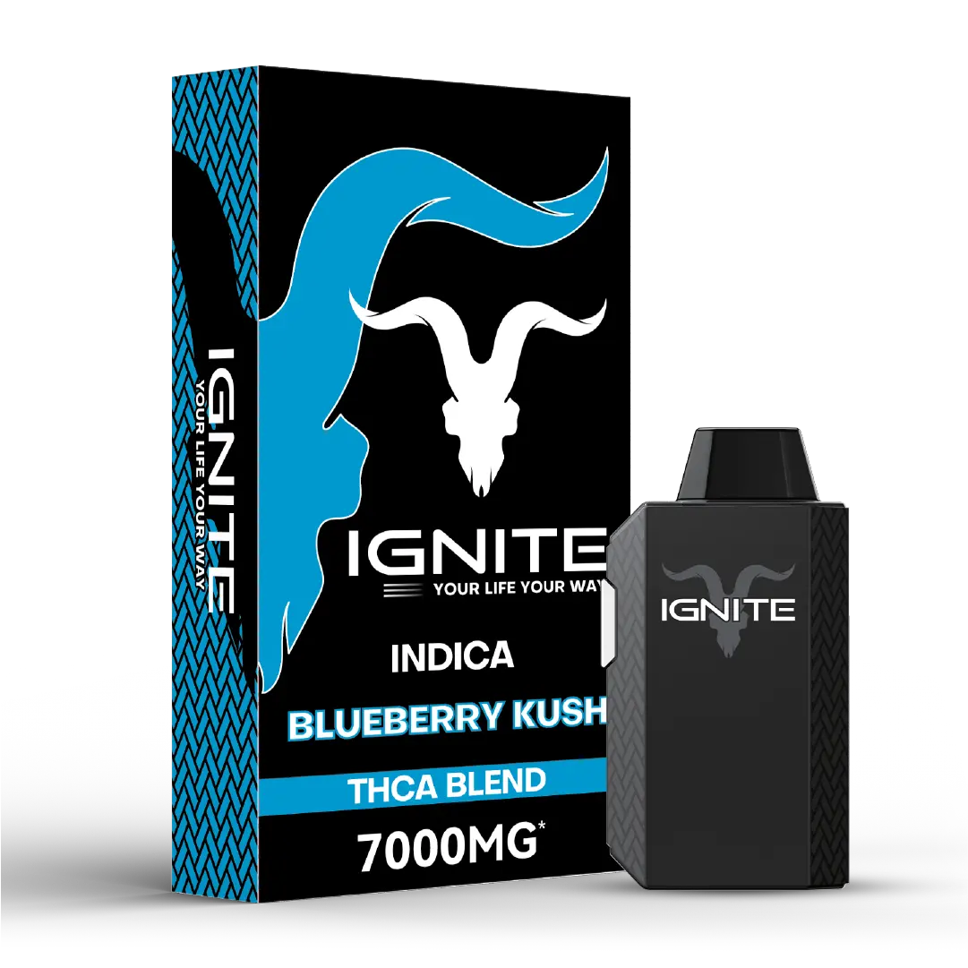 IGNITE - HDI THCA BLEND - DISPOSABLE VAPE - 7000MG (7g) - Blueberry Kush